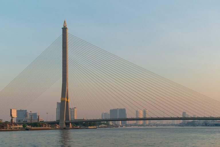 Rama VIII Bridge at sunrise travel destination