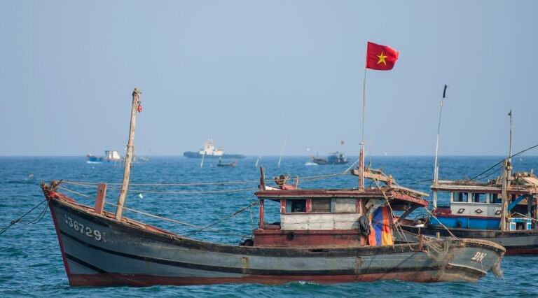 Danang fishing boats travel destination